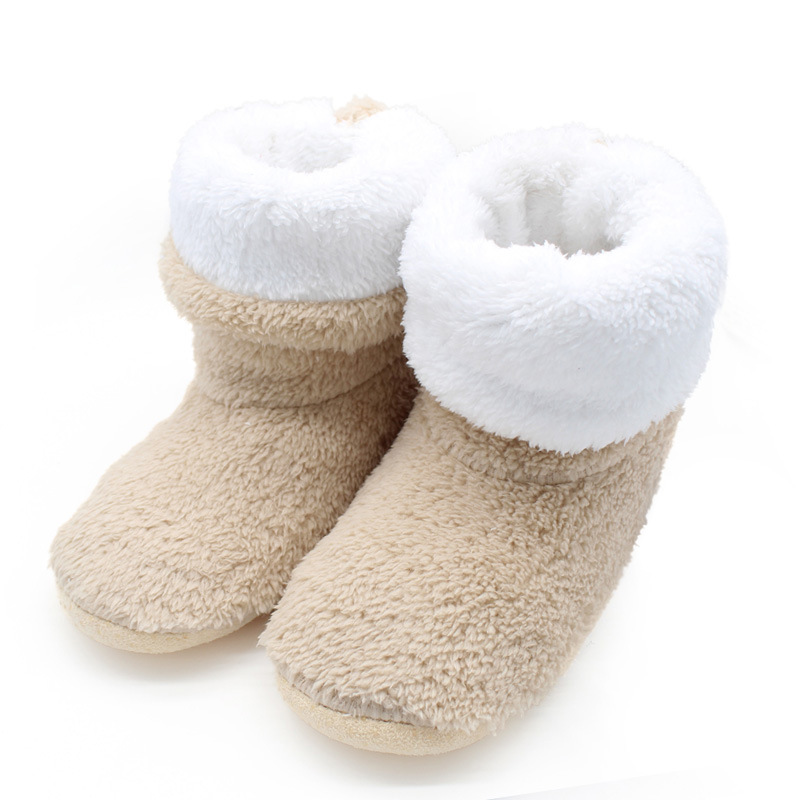 Slipper Socks Original Single Elastic Heel Shoes, Home Button Gaotong Shoes Couple Warm Winter Cotton-padded Shoes Fluffy Fuzzy Socks